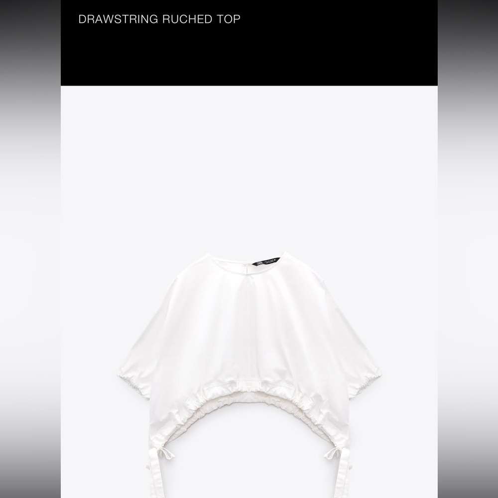 Zara Drawstring Ruched Crop Top - Picture 6 of 7